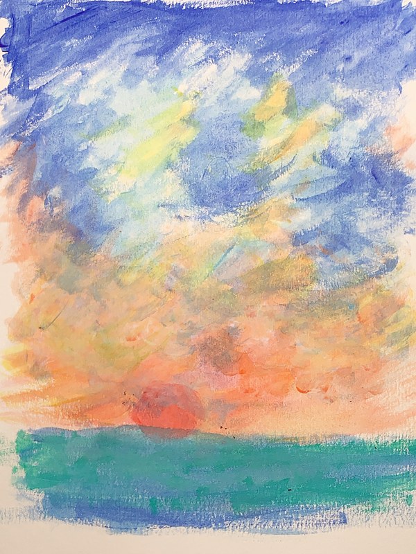Puesta de sol sobre el mar