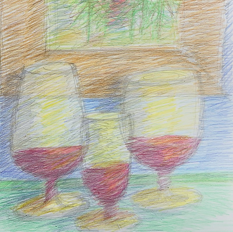 Tres copas con vino