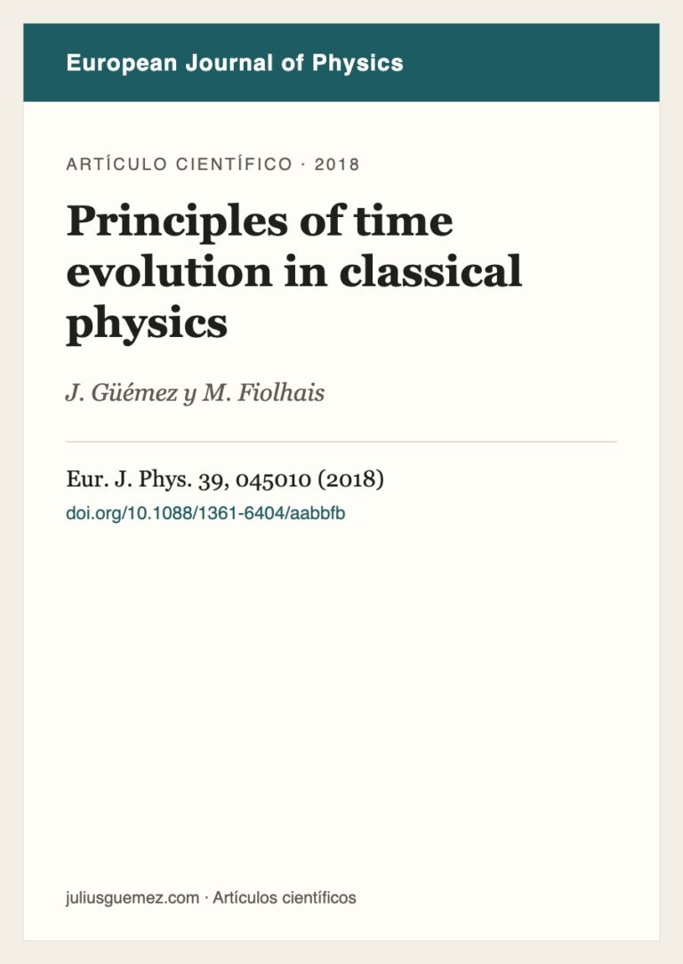 Ficha del artículo «Principles of time evolution in classical physics»